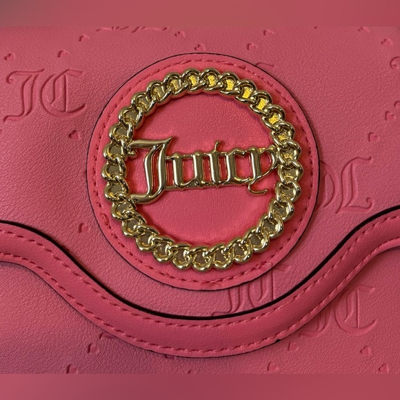 JUICY COUTURE Bag Stay in Circle Mini Crossbody - Pink Lemonade Deboss NWT - Picture 4 of 13